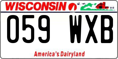 WI license plate 059WXB