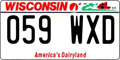 WI license plate 059WXD