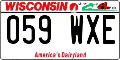 WI license plate 059WXE