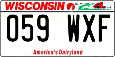 WI license plate 059WXF
