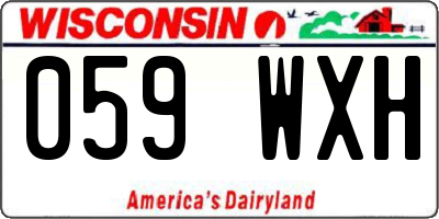 WI license plate 059WXH