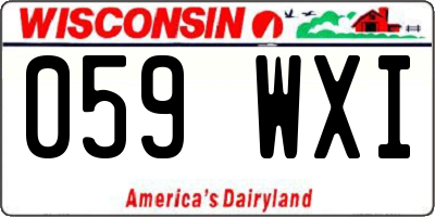 WI license plate 059WXI