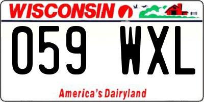 WI license plate 059WXL