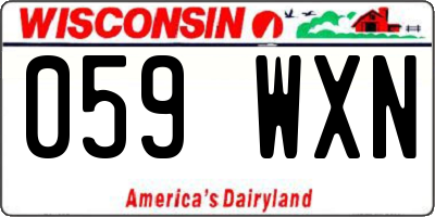 WI license plate 059WXN