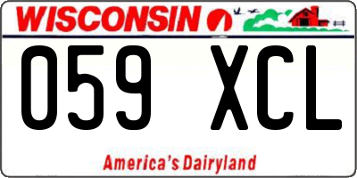 WI license plate 059XCL