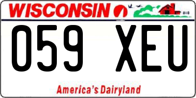 WI license plate 059XEU