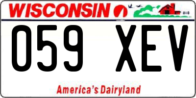 WI license plate 059XEV