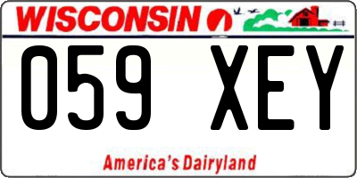 WI license plate 059XEY