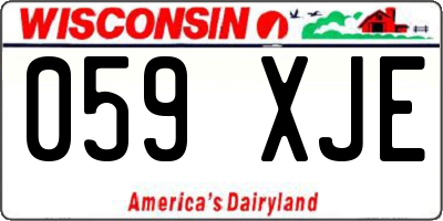 WI license plate 059XJE