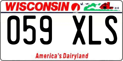 WI license plate 059XLS