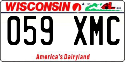 WI license plate 059XMC