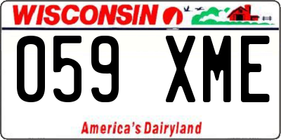 WI license plate 059XME