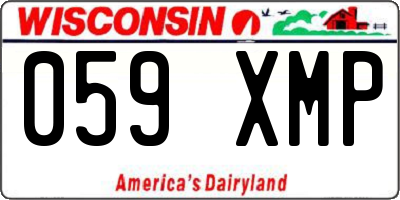 WI license plate 059XMP