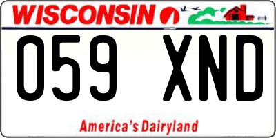 WI license plate 059XND