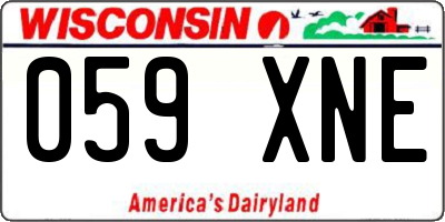 WI license plate 059XNE