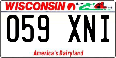 WI license plate 059XNI