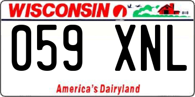 WI license plate 059XNL