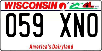 WI license plate 059XNO