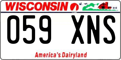 WI license plate 059XNS