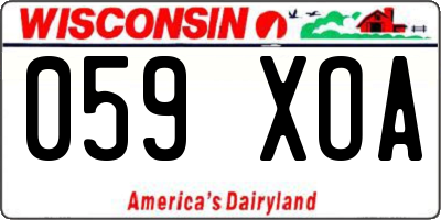 WI license plate 059XOA