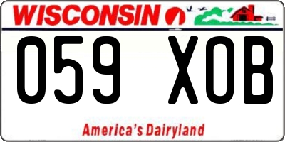WI license plate 059XOB