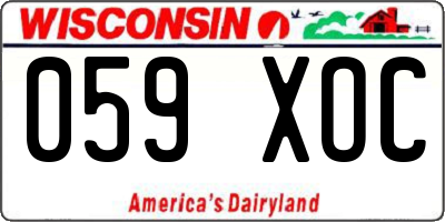 WI license plate 059XOC