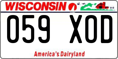 WI license plate 059XOD
