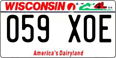 WI license plate 059XOE