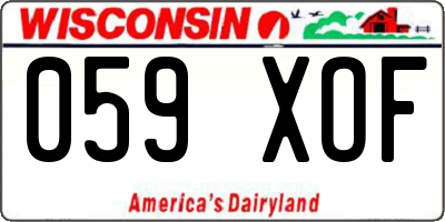 WI license plate 059XOF
