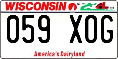 WI license plate 059XOG