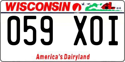 WI license plate 059XOI