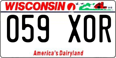 WI license plate 059XOR