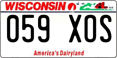 WI license plate 059XOS
