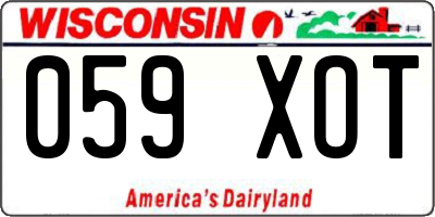 WI license plate 059XOT