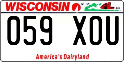 WI license plate 059XOU