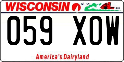 WI license plate 059XOW