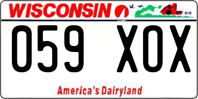 WI license plate 059XOX