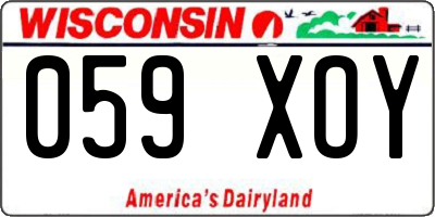 WI license plate 059XOY