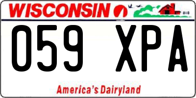 WI license plate 059XPA