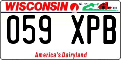WI license plate 059XPB