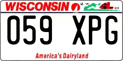 WI license plate 059XPG