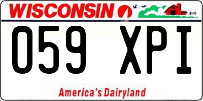 WI license plate 059XPI