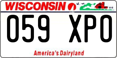 WI license plate 059XPO