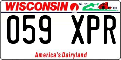 WI license plate 059XPR