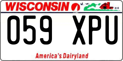 WI license plate 059XPU