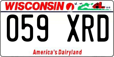 WI license plate 059XRD