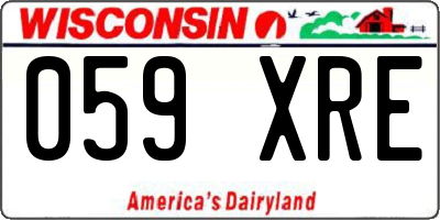 WI license plate 059XRE