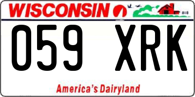 WI license plate 059XRK