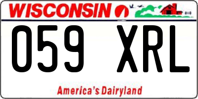 WI license plate 059XRL
