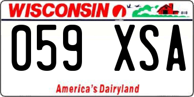 WI license plate 059XSA
